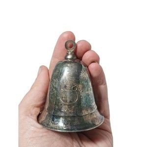 VINTAGE 1981 Kirk Stieff Musical Silverplate Frosty Snowman Bell Ornament